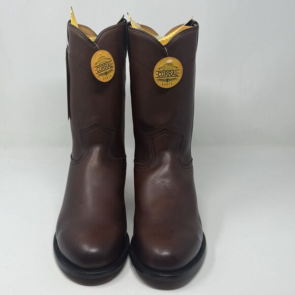Corral A4068 Cowboy Roper Boots Mens 11.5 EE Brown Cow Leather Mid Calf Western - Picture 5 of 15